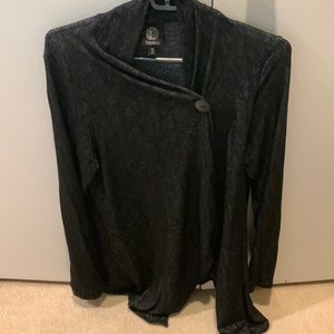 Bobeau dark grey drapey cardigan